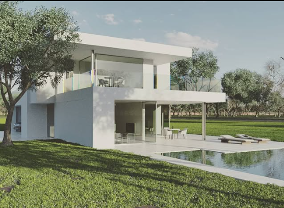 Fachada exterior vivienda obra nueva